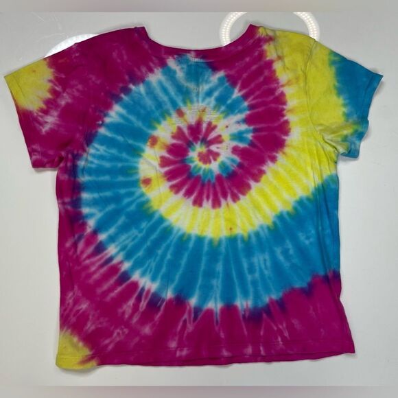Skittles Crop Graphic T-shirt Women Small Multicolor Tie Dye Short Sleeve - Picture 3 of 5